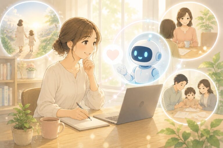 AIと一緒に相談を整理するイメージ